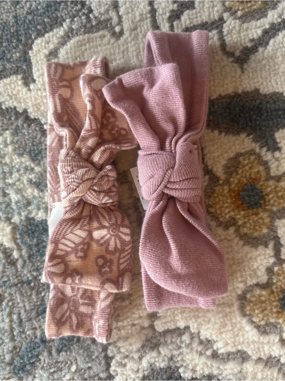 Target Pink Floral & Solid Knot Headband Set